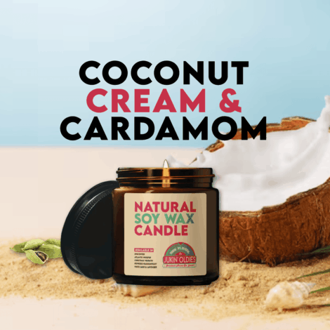 Coconut Cream + Cardamom - Scented Soy Candle: Jukin' Oldies Scented Natural Wax Candles